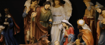 A ceramic nativity scene.