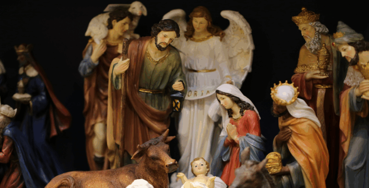 A ceramic nativity scene.