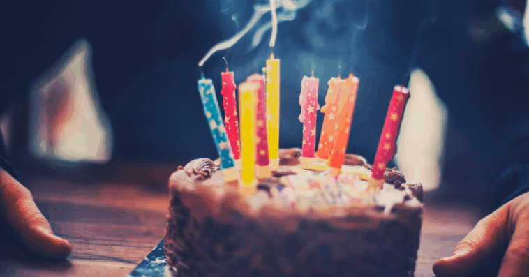 Birthday cake with candles