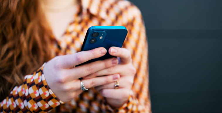 Woman looking at her phone