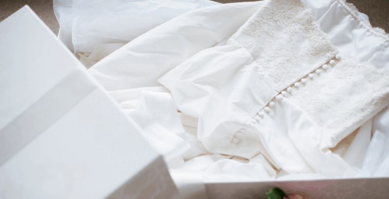 Wedding dress in box