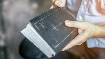 Person holding a Bible