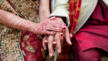 Indian bride and groom