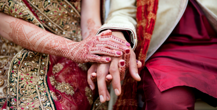 Indian bride and groom