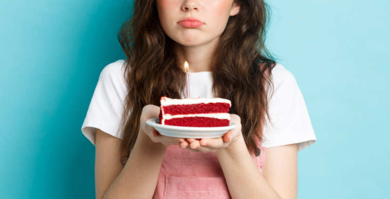 Woman sad on her birthday