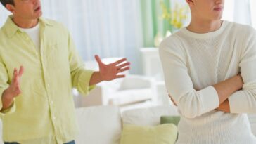 A father and son argue.