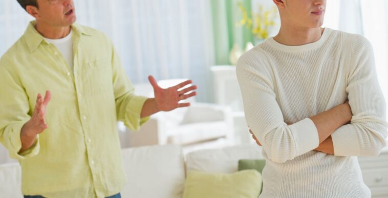 A father and son argue.