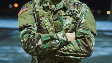 Soldier with arms crossed