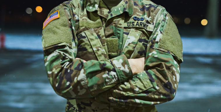 Soldier with arms crossed