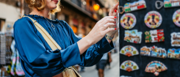 woman shopping for souvenirs