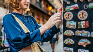 woman shopping for souvenirs